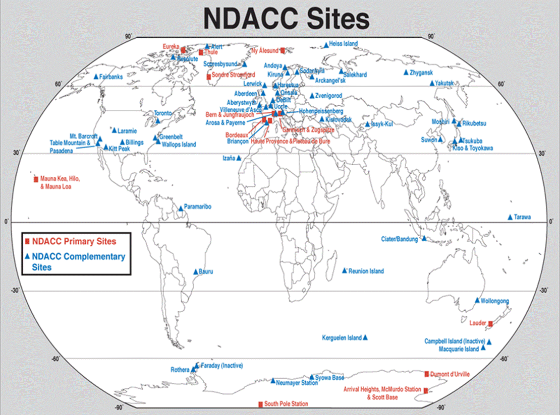 NDACC_Sites_Map